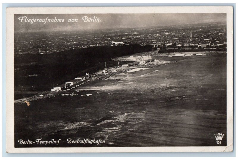 Germany Postcard Berlin-Tempelhof Central Airport 1930 Vintage RPPC Photo