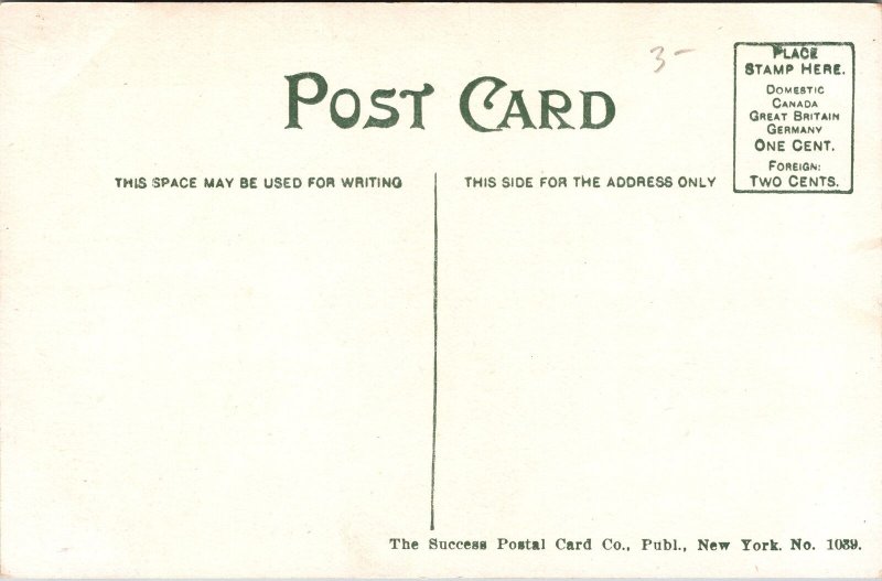 VINTAGE POSTCARD THE HUDSON RIVER TERMINAL BUILDINGS STREET SCENE NYC c. 1910