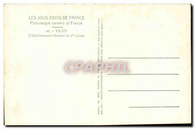Vichy Old Postcard L & # first class spa 39etablissement