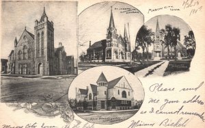 Vintage Postcard 1907 Saint Joseph Catholic Church First M. E. Mason City Iowa