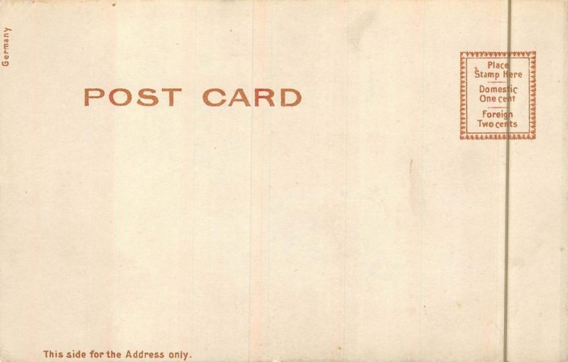 DEBTS TO PAY MAN CANE HOLD TO LIGHT NOVELTY POSTCARD (c.1905)