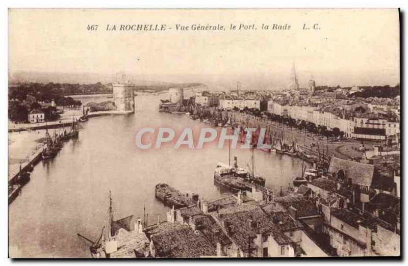 Old Postcard La Rochelle Vue Generale The Port Rade