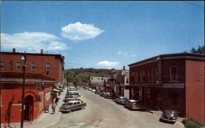 Livermore Falls Maine ME Classic 1950s Cars Street Scene Vintage Postcard