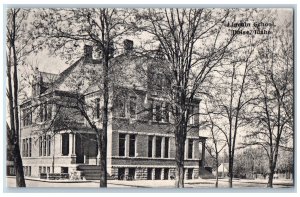 Boise Idaho ID Postcard Lincoln School Building Exterior Trees c1920's Antique