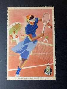 Mint Italy Sports Postcard Collesione Sanadon Tennis Player Advertisement