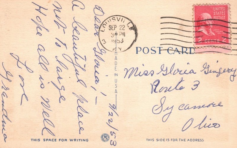 Vintage Postcard 1953 President Zachary Taylor Home Springfield Louisville KY