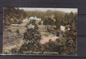 VICTORIA,  DAYLESFORD, VIEW OF SPRINGS, 1909 ppc., used, Daylesford duplex.