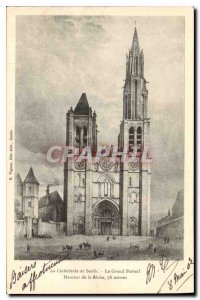 Old Postcard The Cathedral of Senlis Grand Portal height of the arrow 78 meters