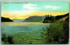 Gateway to Columbia River Gorge Washington Oregon UNP DB Postcard G7