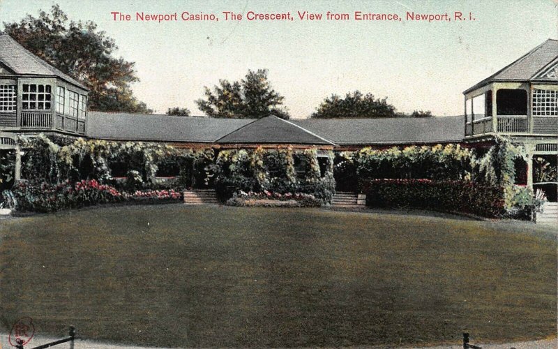 The Newport Casino, The Crescent, Newport, Rhode Island, Early Postcard, Unused