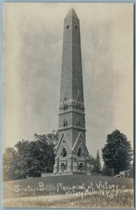 VICTORY MILLS NY SARATOGA BATTLE MONUMENT ANTIQUE REAL PHOTO POSTCARD RPPC