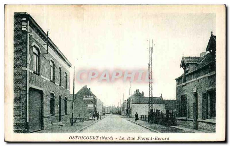 Postcard Old Florent Evrard Ostricourt The Street