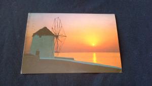 Colour Postcard Sunset In Greece