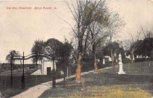 F6/ Belle Plaine Iowa Postcard 1909 Oak Hill Cemetery Entrance