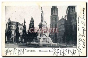 Old Postcard Antwerp Monument Loos