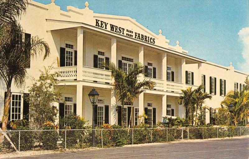 Key West Florida Handprint Fabrics Street View Vintage Postcard K92290