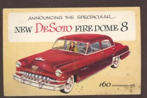 1954 DESOTO FIREDOME 8 VINTAGE CAR DEALER ADVERTISING POSTCARD DE SOTO