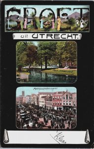 Netherlands Groeten Uit Utrecht Park Nieuweroord Palmpaardenmarkt Postcard C067