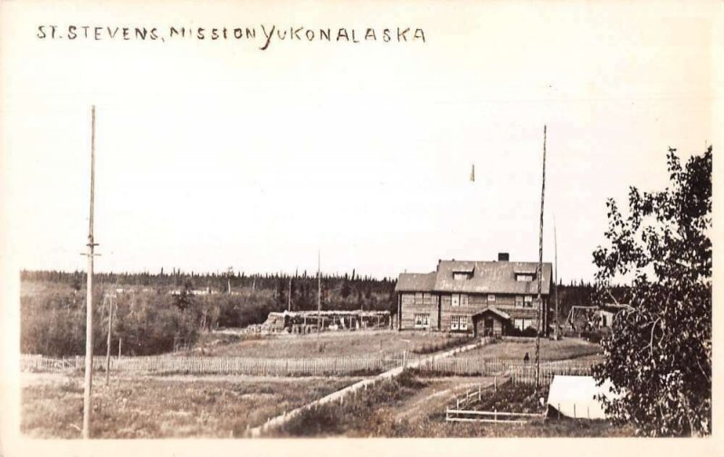 Yukon Alaska St Stevens Mission Real Photo Vintage Postcard AA17901