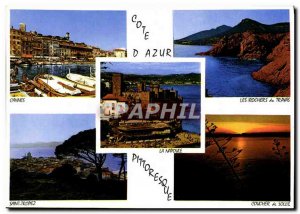 Postcard Modern Cote d & # 39Azur Picturesque Cannes Saint Tropez Rochers du ...