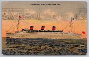 Furness Line Bermuda To New York Steamer Boat C1935 Postcard J14