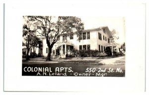 RPPC Colonial Apartments, St. Petersburg, FL Real Photo Postcard *6S13
