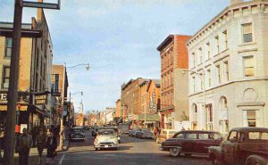 Church Street Cars Burlington Vermont 1950s postcard