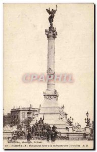 Postcard Old Bordeaux high monument to the Girondins Memore