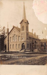 Lancaster Wisconsin Congregational Church Real Photo Vintage Postcard AA44810