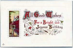 All Good Wishes For a Bright and Joyous Birthday - L.S.C. Series 262 F postcard