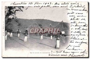 Old Postcard Militaria In the field of Senegalese maneuvers