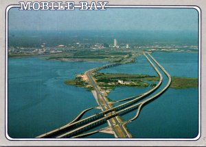 Alabama Mobile Bay Aerial Panoramic View 1996