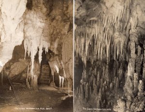 Waitomo Caves New Zealand 2x Real Photo Old Postcard s