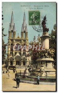 Old Postcard Marseille Monument Mobile and the Church of Reforms