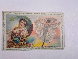 Victorian Trade Card Albany Dentists Dancing Woman Dr Becker Lancaster PA