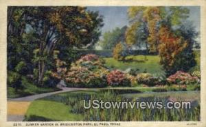 Sunken Garden, Washington Park El Paso TX Postal Used Unknown