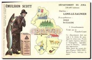 Old Postcard Emulsion Scott Department Lons-le-Saunier Dole St Claude