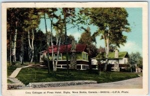 DIGBY, NOVA SCOTIA  Canada    PINES HOTEL  Cosy Cottages  1935    Postcard