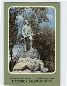 Postcard The Minuteman Statue Lexington Massachusetts USA