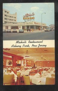 ASBURY PARK NEW JERSEY NJ MICHAL'S RESTAURANT OLD CARS NJ VINTAGE POSTCARD