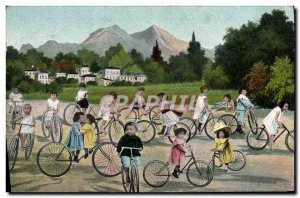 Old Postcard Fantasy Children Velo Cycle