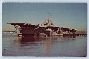 Quincy Massachusetts Postcard USS Bunker Hill World War II c1960 Vintage Antique