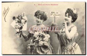 Old Postcard Fantaisie Fetes and Lucky charm