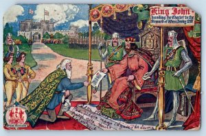 Liverpool England Postcard King John Handling Charter to Steward Pageant c1910