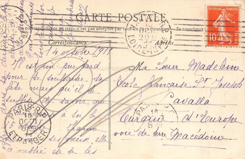 France 1911 Nantes Fragment du Tombeau General Lamoriciere Tomb vintage postcard