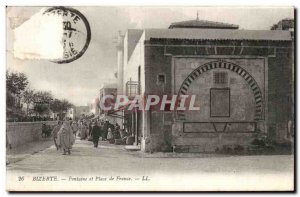 Old Postcard Bizerte and Fountain Square France