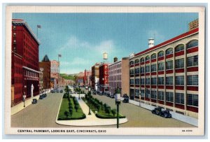 c1930's Central Parkway Looking East Cincinnati Ohio OH Vintage Postcard