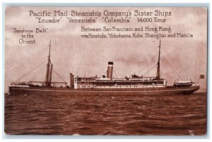 c940 Pacific Mail Steamship Company Sister Ships Ecuador Sunshine Belt Postcard