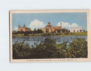 Postcard St. Boniface Cathedral and Old Folks Home, Winnipeg, Canada