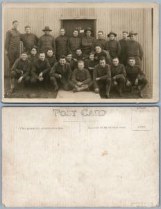 U.S. SOLDIERS WWI ANTIQUE REAL PHOTO POSTCARD RPPC